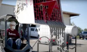 Front loader grout mixer